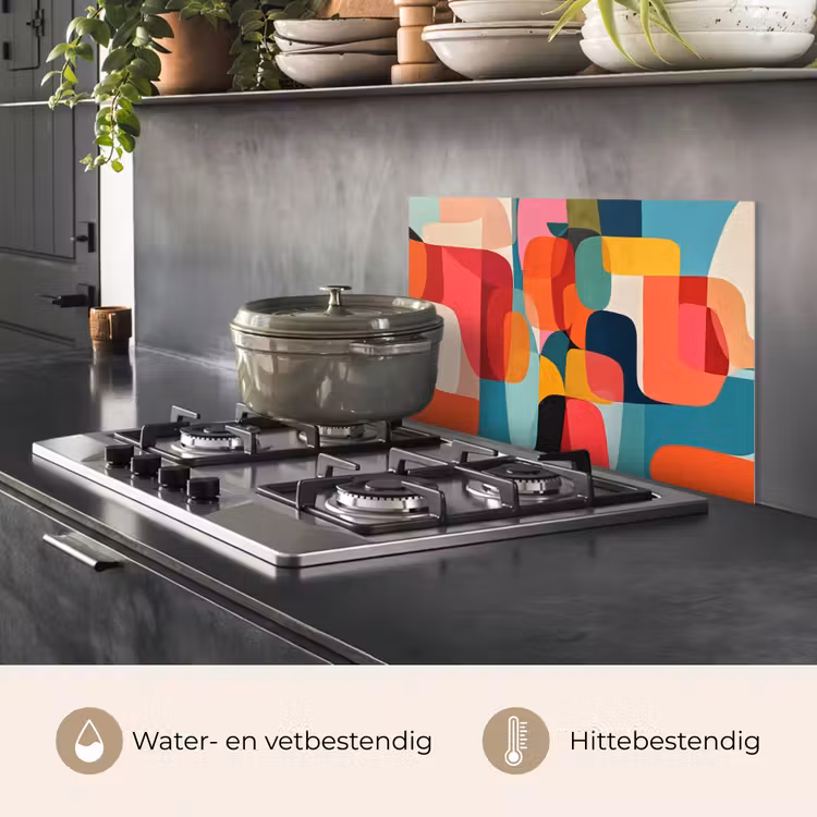 Spatscherm keuken - Vormen - Kleurrijk - Abstract - Vlakken — 2