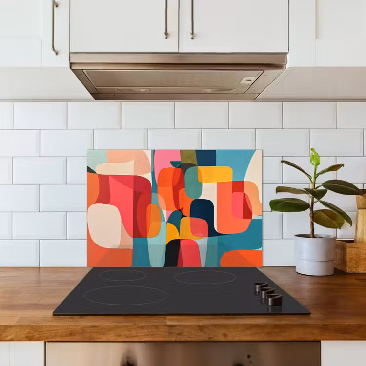 Spatscherm keuken - Vormen - Kleurrijk - Abstract - Vlakken — 3