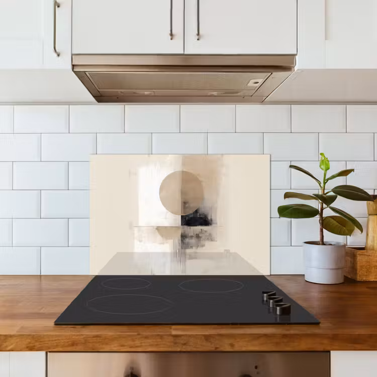 Spatscherm keuken - Cirkel - Compositie - Diepte - Beige — 3