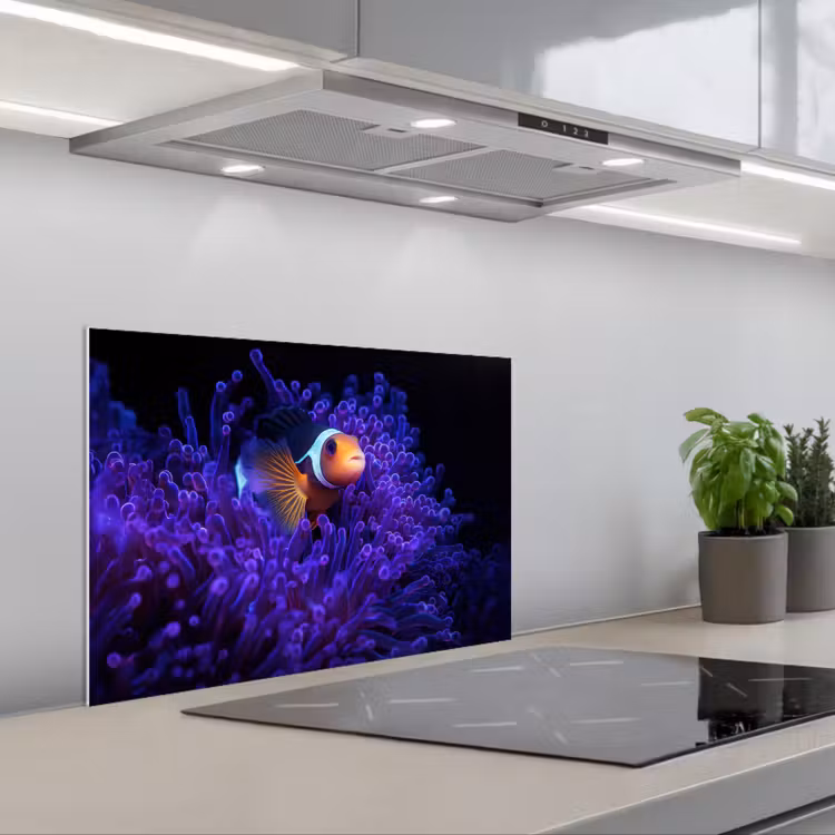 Spatscherm keuken - Koraal - Vis - Oranje - Zee — 1
