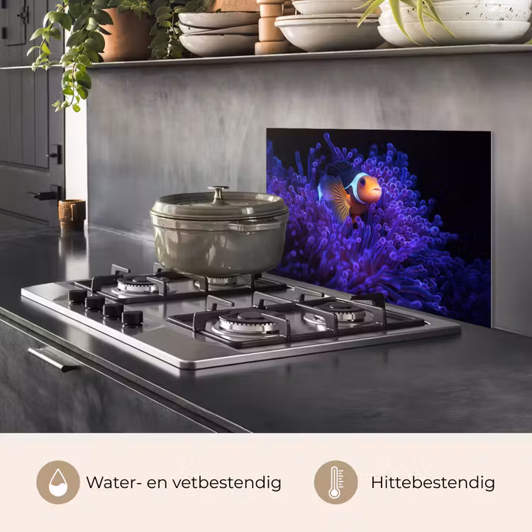 Spatscherm keuken - Koraal - Vis - Oranje - Zee — 2