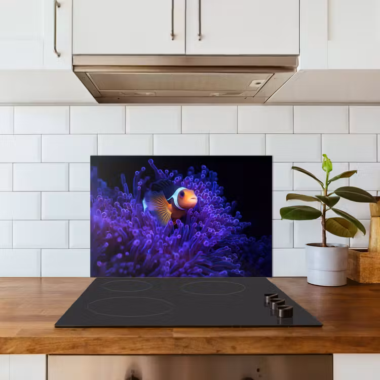 Spatscherm keuken - Koraal - Vis - Oranje - Zee — 3