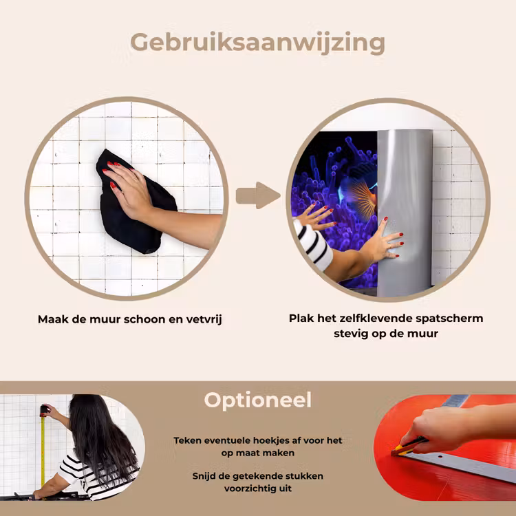 Spatscherm keuken - Koraal - Vis - Oranje - Zee — 6