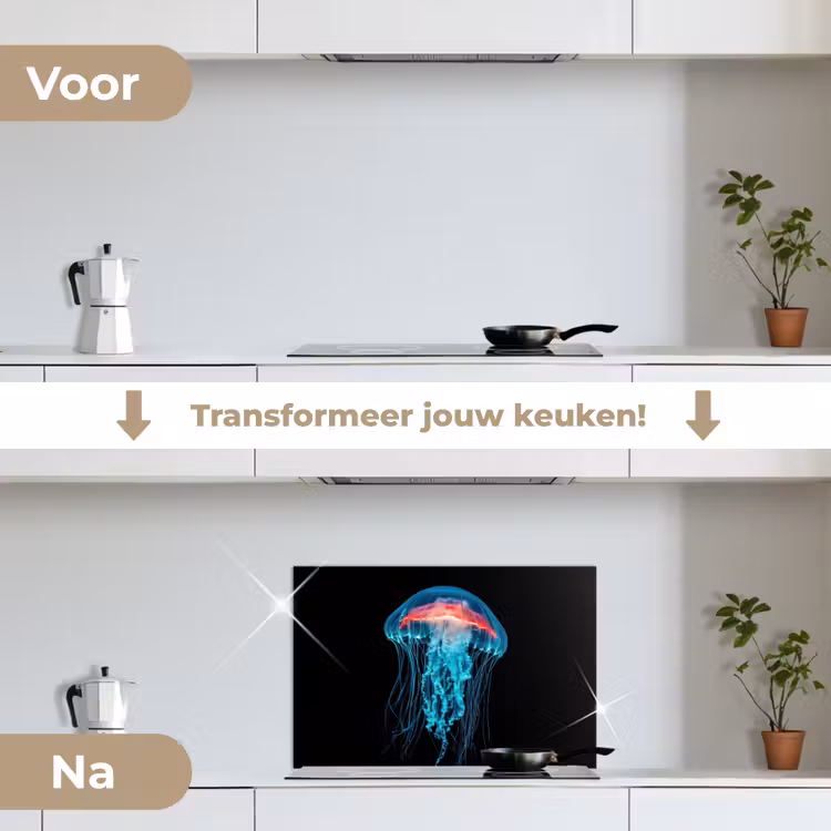 Spatscherm keuken - Kwal - Tentakels - Blauw - Licht — 7