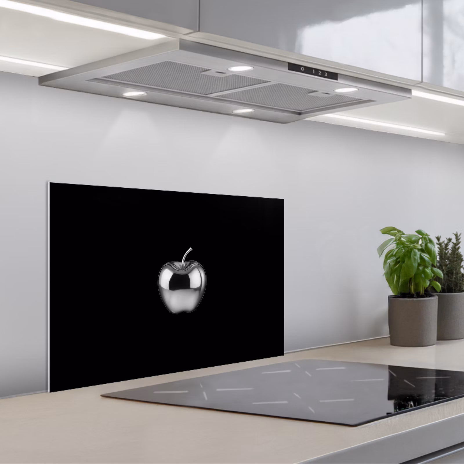 Spatscherm keuken - Appel - Metallic - Symmetrisch — 1