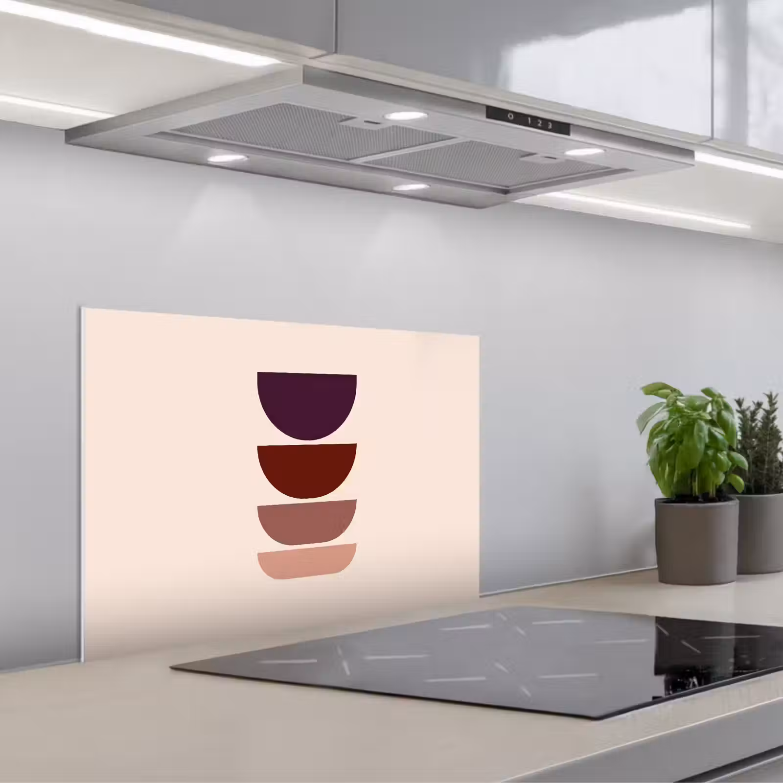 Spatscherm keuken - Harmonieus - Symmetrisch - Rood — 1