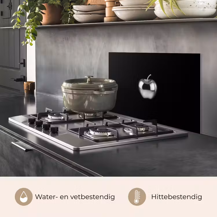 Spatscherm keuken - Appel - Metallic - Symmetrisch — 2
