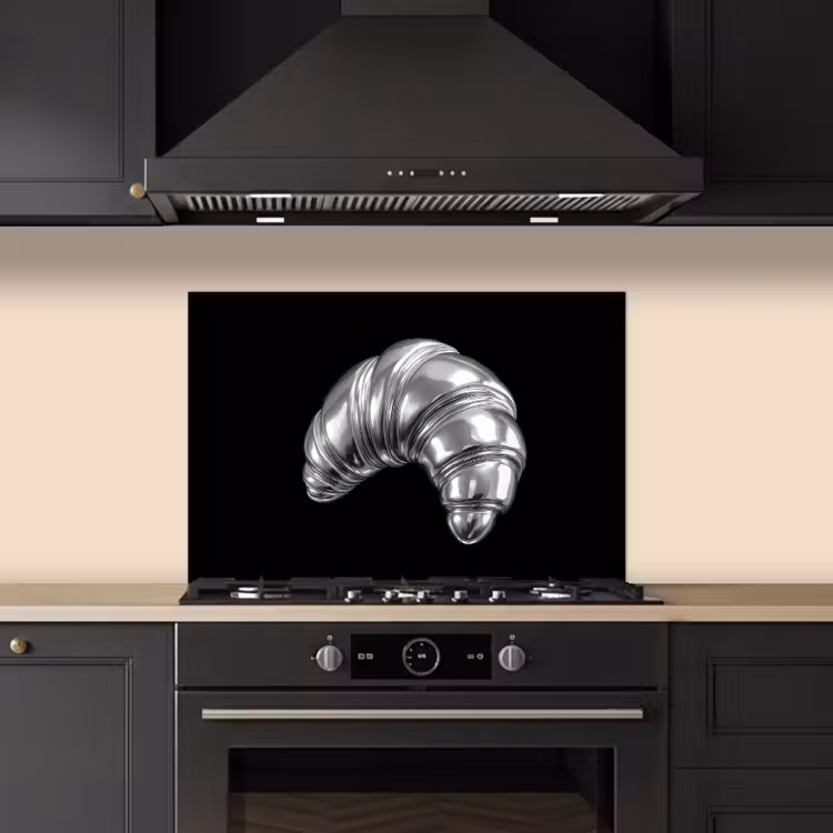 Spatscherm keuken - Croissant - Metaal - Zilver — 5
