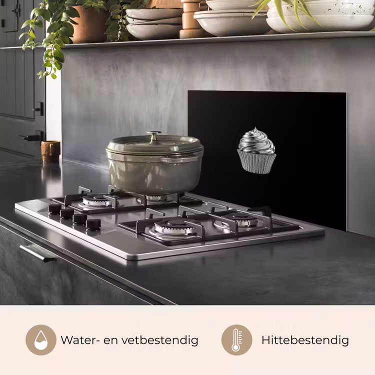 Spatscherm keuken - Cupcake - Luxueus - Zilver — 2