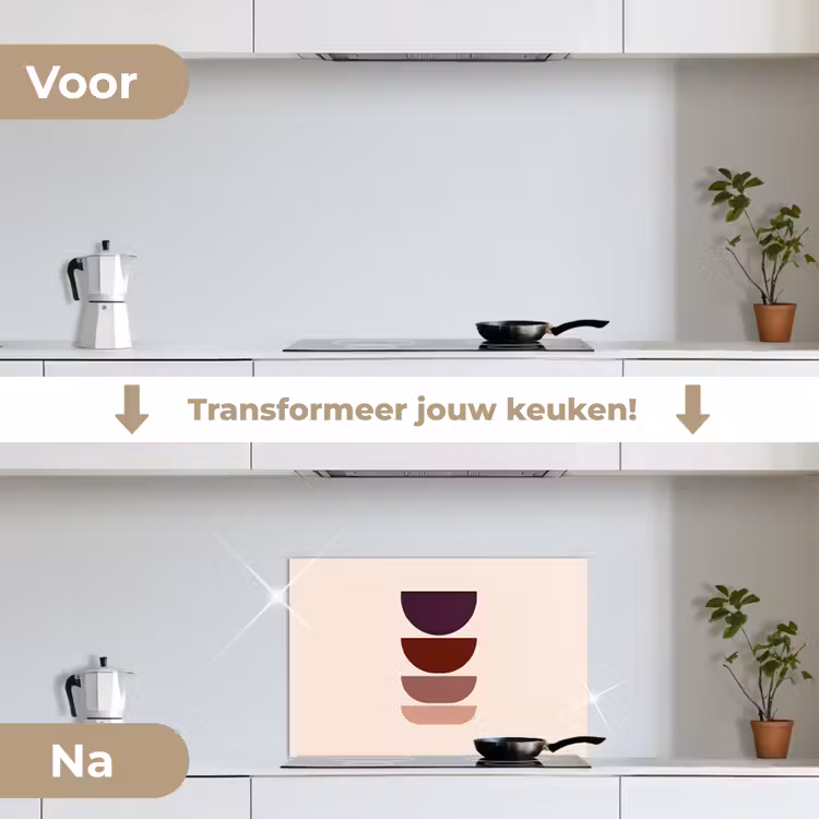 Spatscherm keuken - Harmonieus - Symmetrisch - Rood — 7