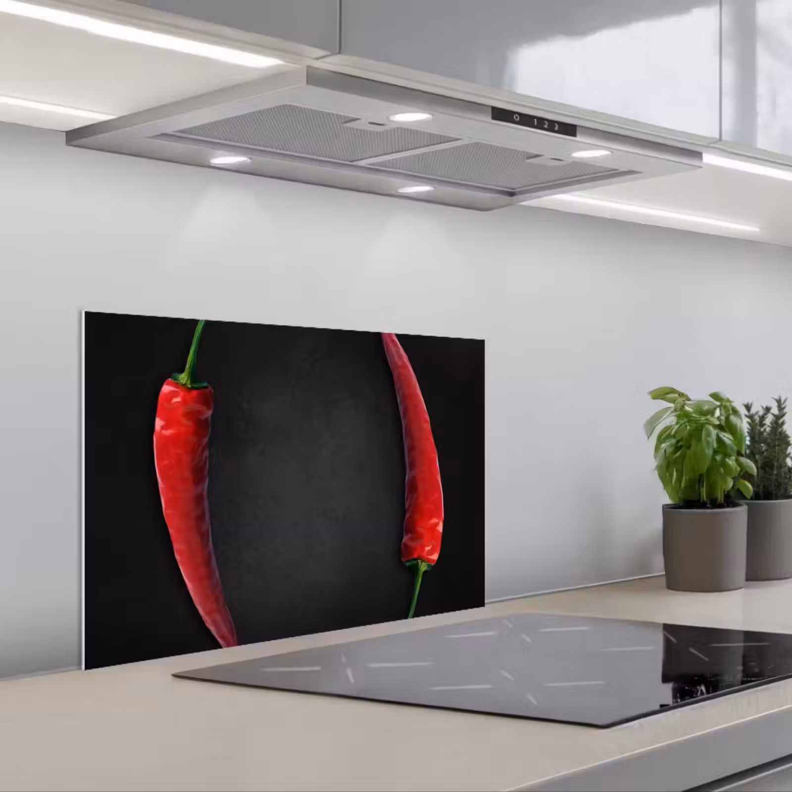 Spatscherm keuken - Dialoog van Pepers — 1
