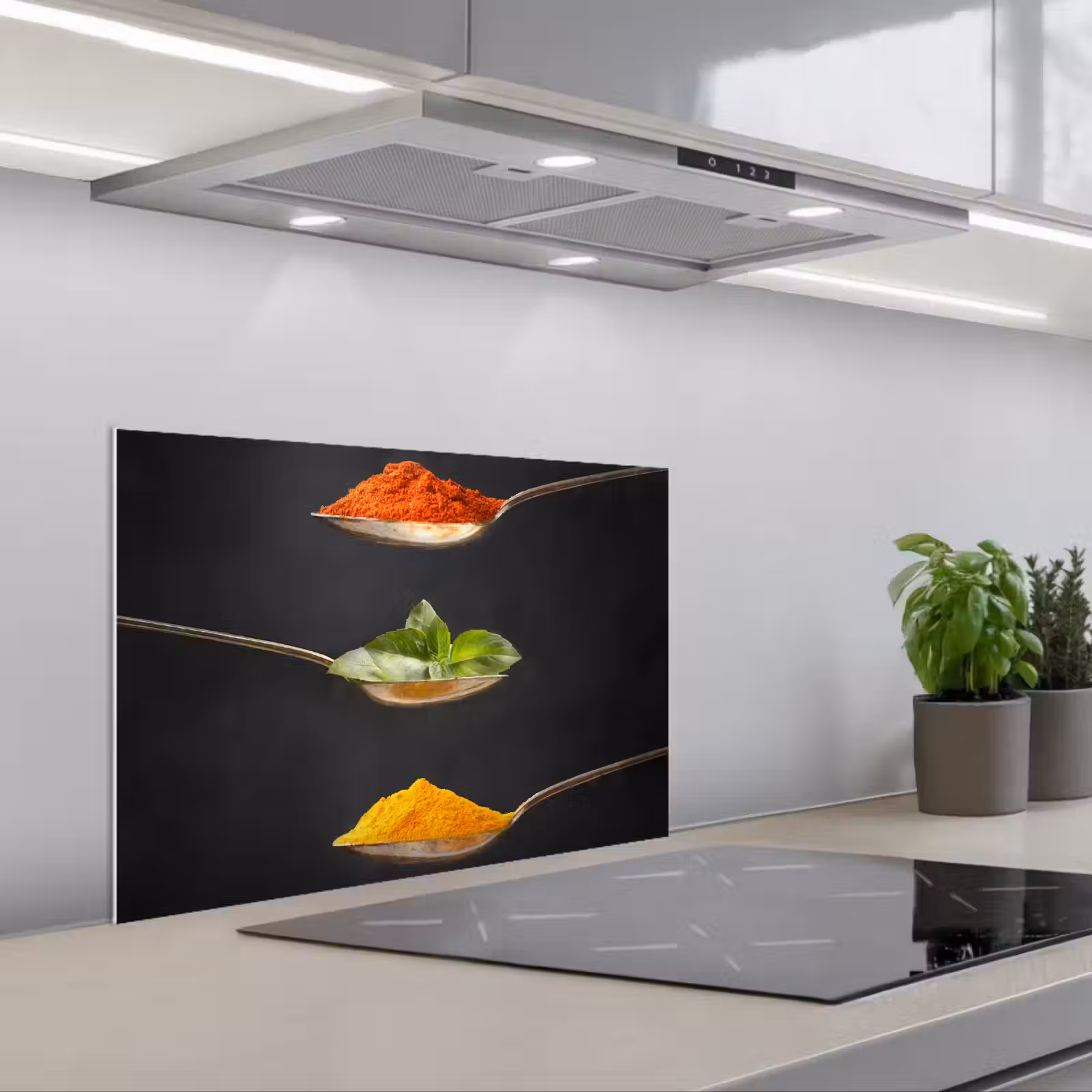 Spatscherm keuken - Zwevende Smaakaccenten — 1