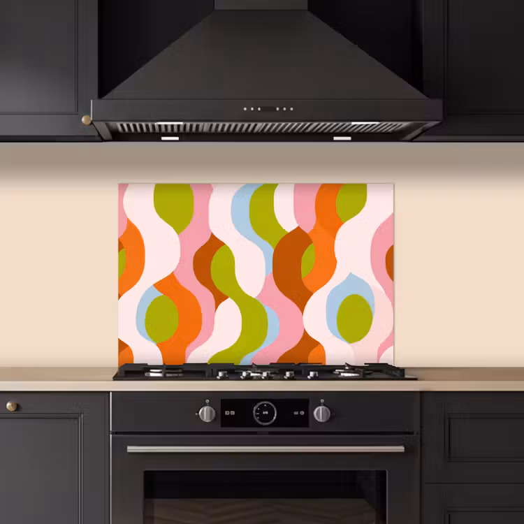 Spatscherm keuken - Abstract - Vormen - Roze — 5