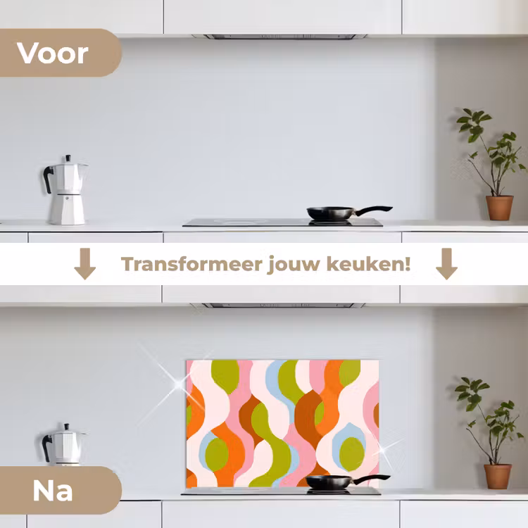 Spatscherm keuken - Abstract - Vormen - Roze — 7