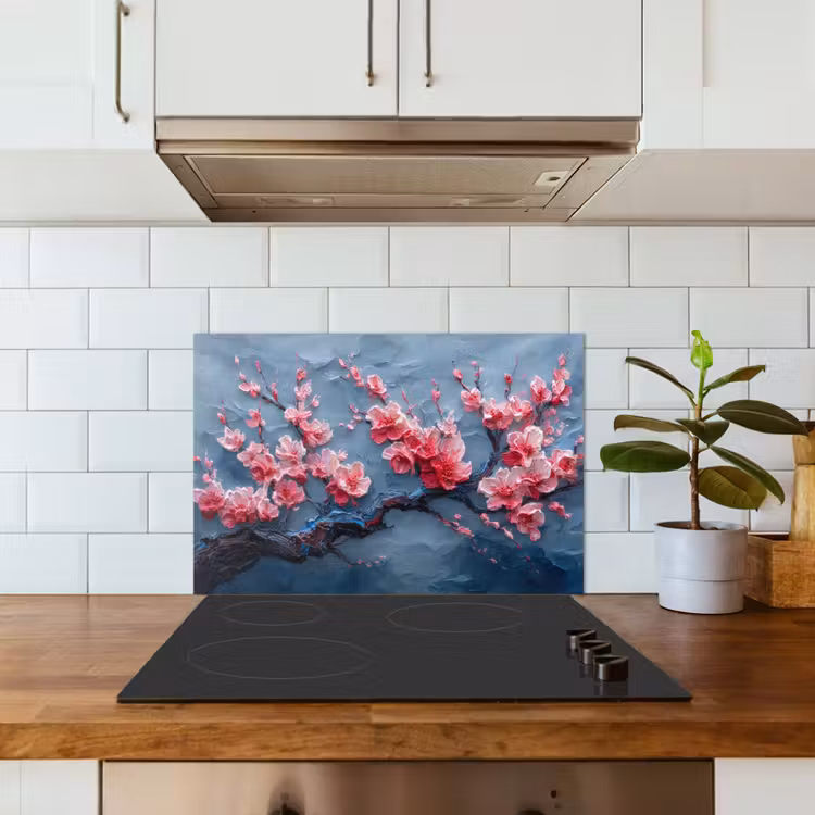 Spatscherm keuken - Bloesem - Bloem - Roze - Tak — 3