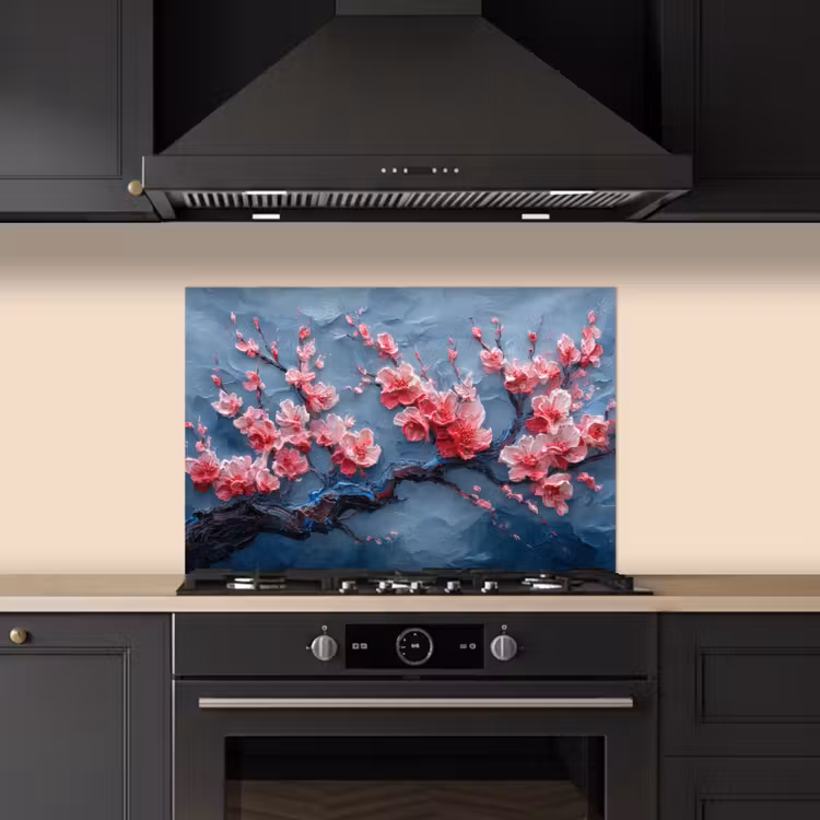 Spatscherm keuken - Bloesem - Bloem - Roze - Tak — 5