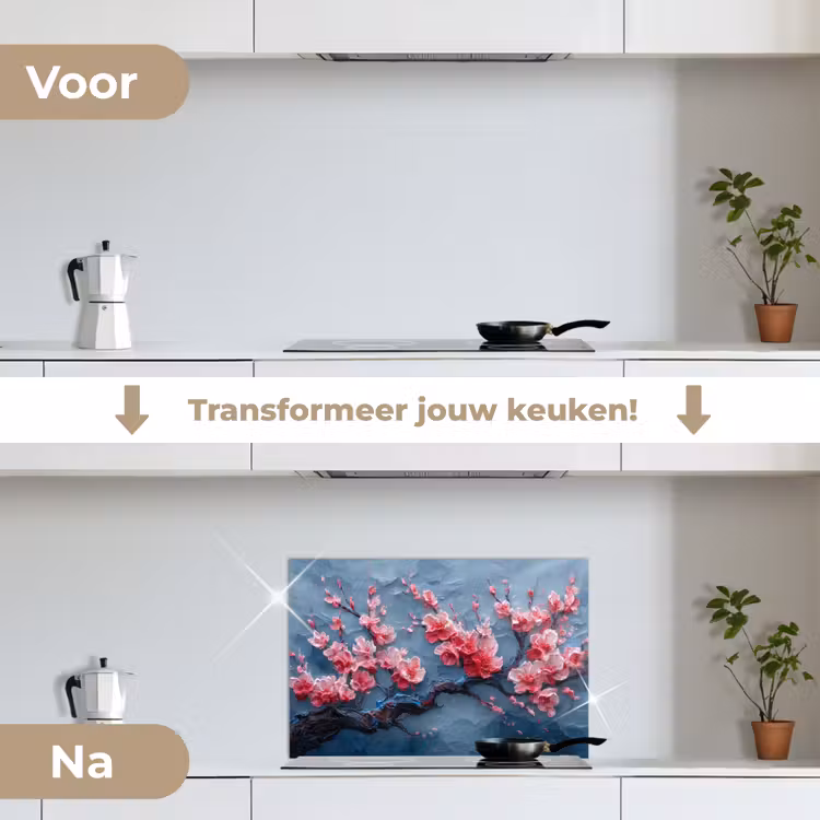 Spatscherm keuken - Bloesem - Bloem - Roze - Tak — 7