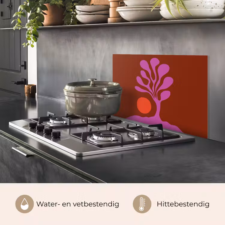 Spatscherm keuken - Boom - Paars - Cirkel - Vloeiend — 2