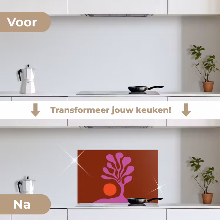 Spatscherm keuken - Boom - Paars - Cirkel - Vloeiend — 7