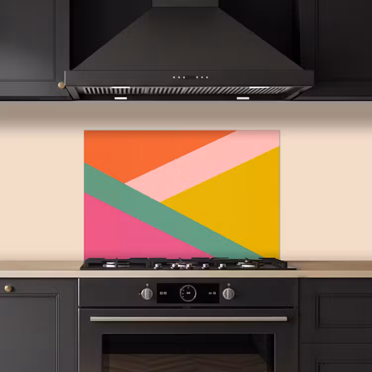 Spatscherm keuken - Driehoeken - Kleurrijk - Abstract — 5