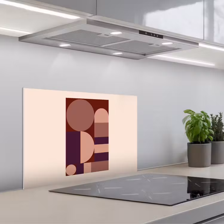 Spatscherm keuken - Geometrisch - Cirkels - Rood — 1