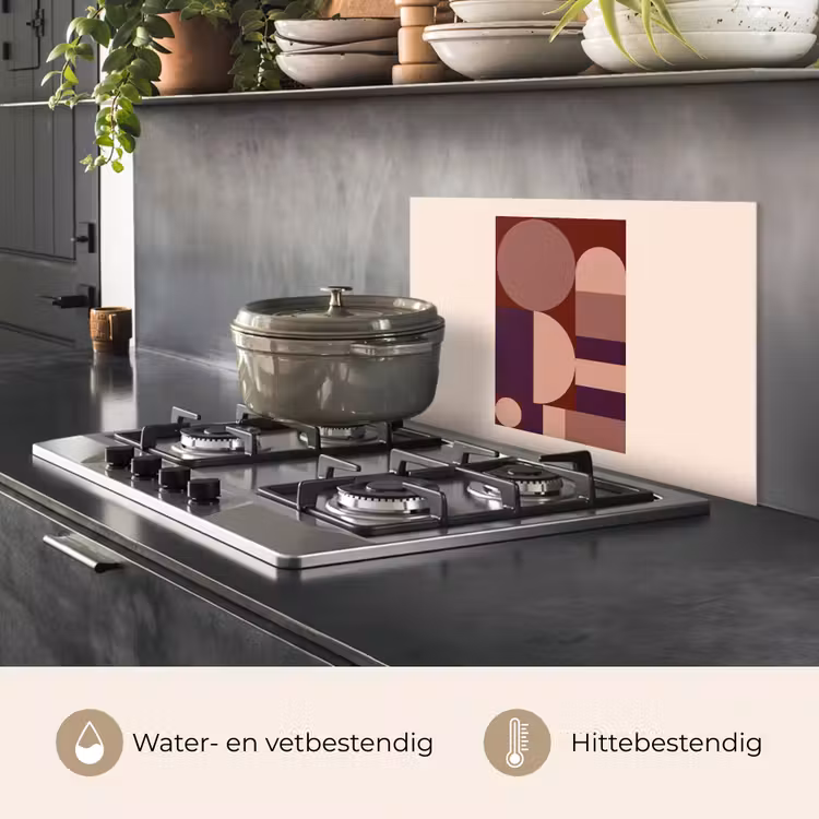 Spatscherm keuken - Geometrisch - Cirkels - Rood — 2