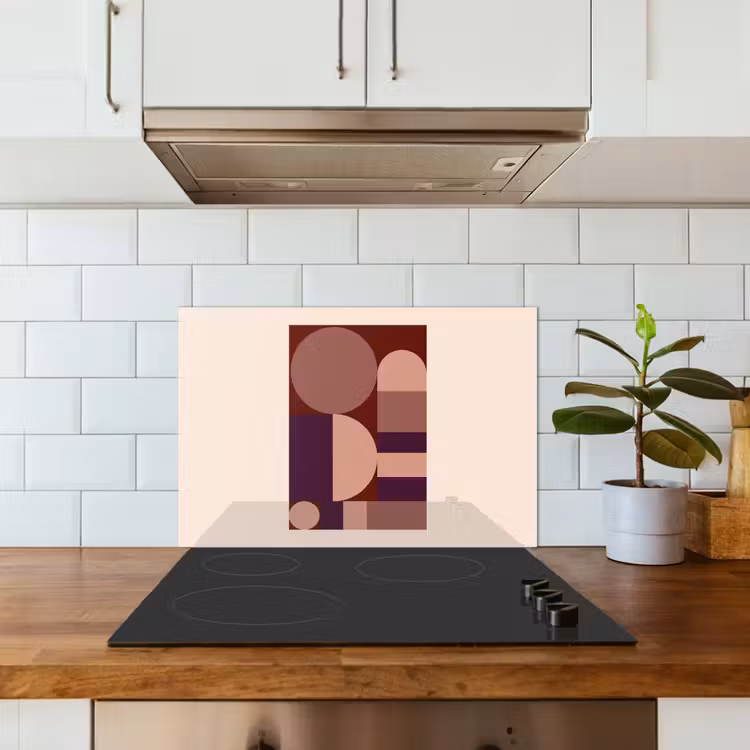 Spatscherm keuken - Geometrisch - Cirkels - Rood — 3
