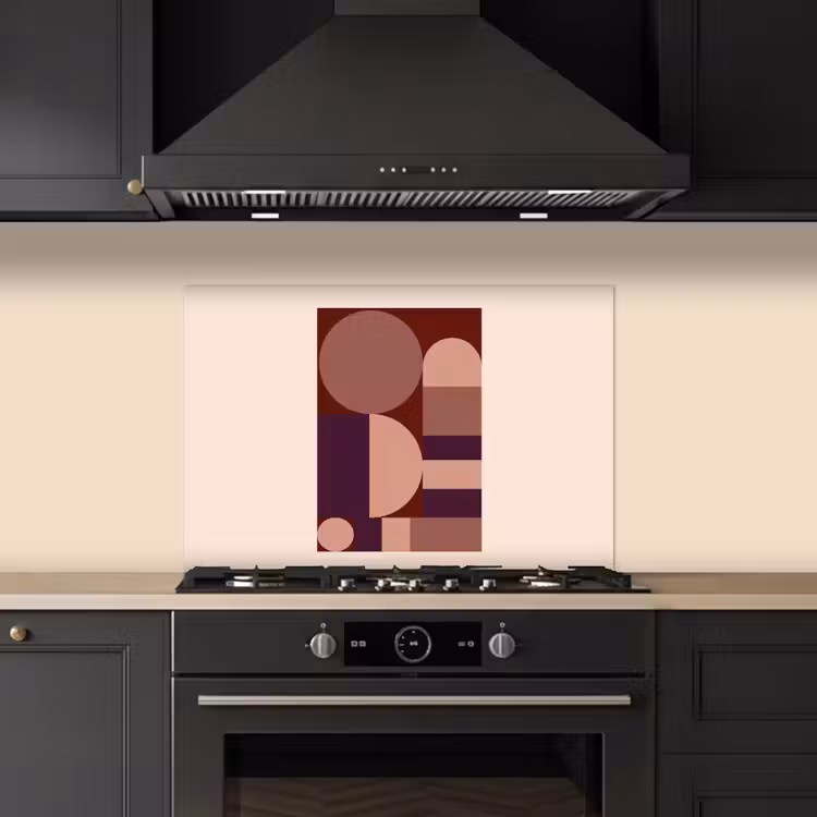 Spatscherm keuken - Geometrisch - Cirkels - Rood — 5