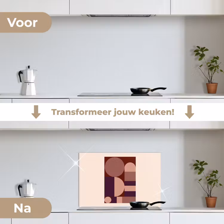 Spatscherm keuken - Geometrisch - Cirkels - Rood — 7