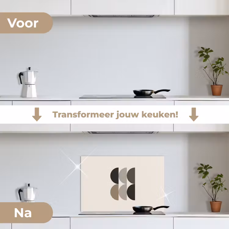 Spatscherm keuken - Halve cirkels - Aardetinten - Grafisch — 7