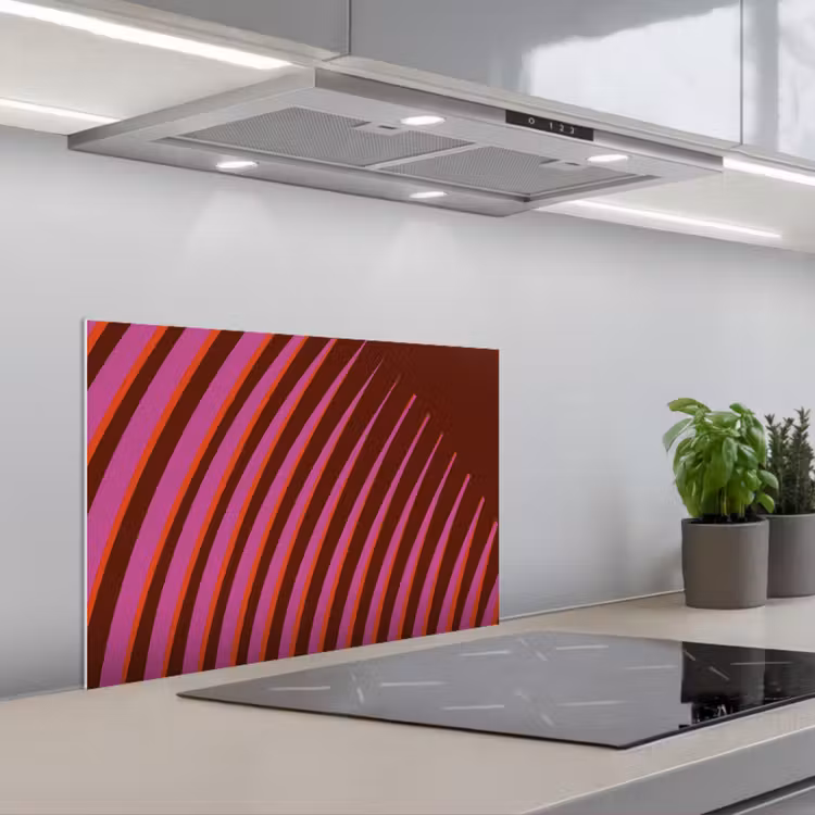 Spatscherm keuken - Lijnen - Rood - Beweging — 1