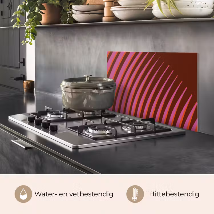 Spatscherm keuken - Lijnen - Rood - Beweging — 2