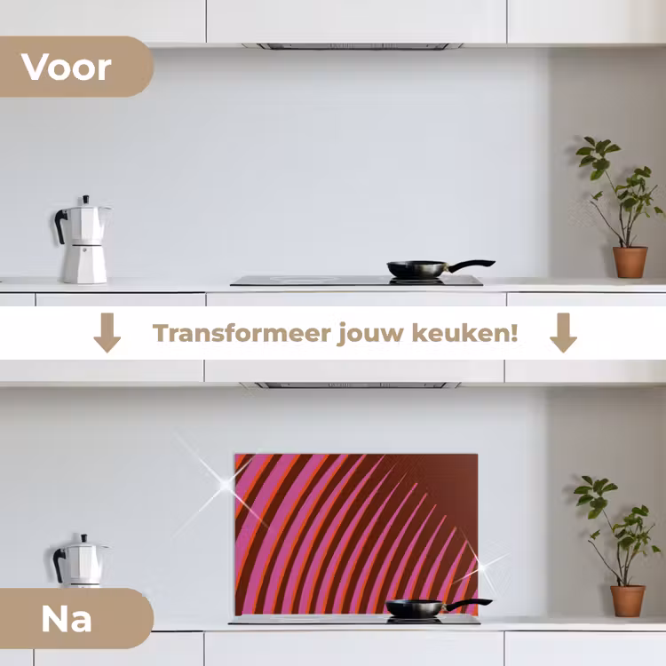 Spatscherm keuken - Lijnen - Rood - Beweging — 7