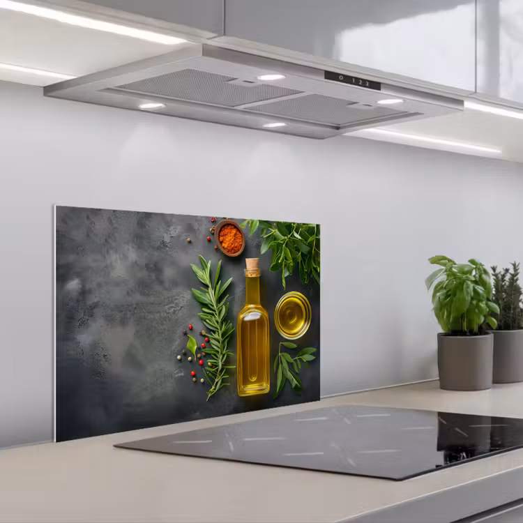 Spatscherm keuken - Mediterrane Keukenessenties — 1