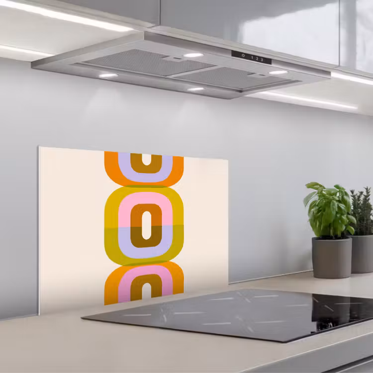 Spatscherm keuken - Stapel - Vormen - Geblokt - Oranje — 1