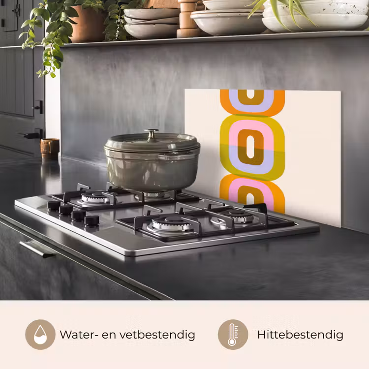 Spatscherm keuken - Stapel - Vormen - Geblokt - Oranje — 2