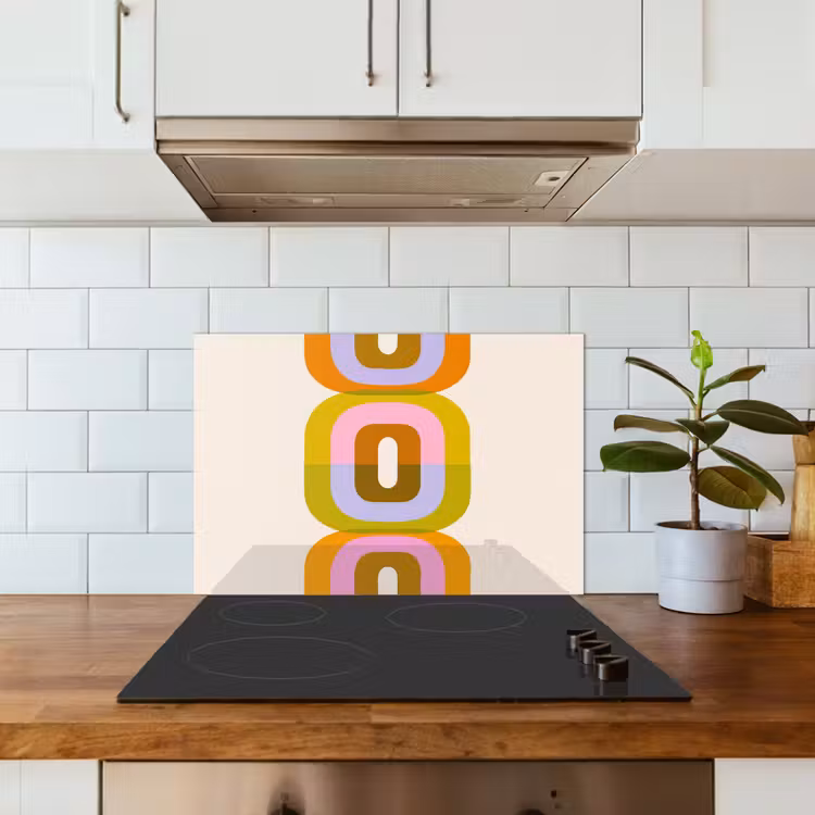 Spatscherm keuken - Stapel - Vormen - Geblokt - Oranje — 3