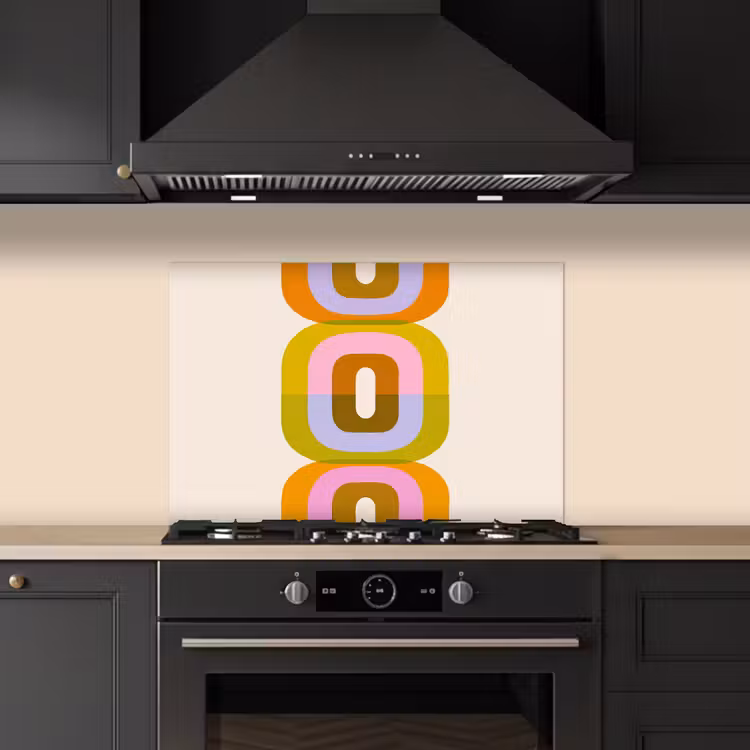 Spatscherm keuken - Stapel - Vormen - Geblokt - Oranje — 5