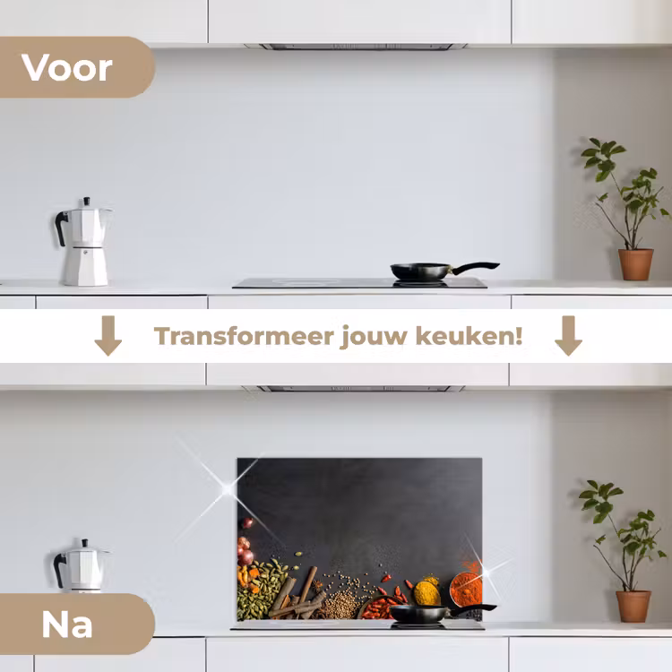 Spatscherm keuken - Stilleven van Specerijen en Aroma's — 7