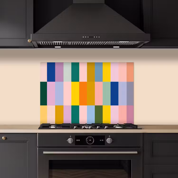 Spatscherm keuken - Stroken - Blauw - Patroon - Abstract — 5