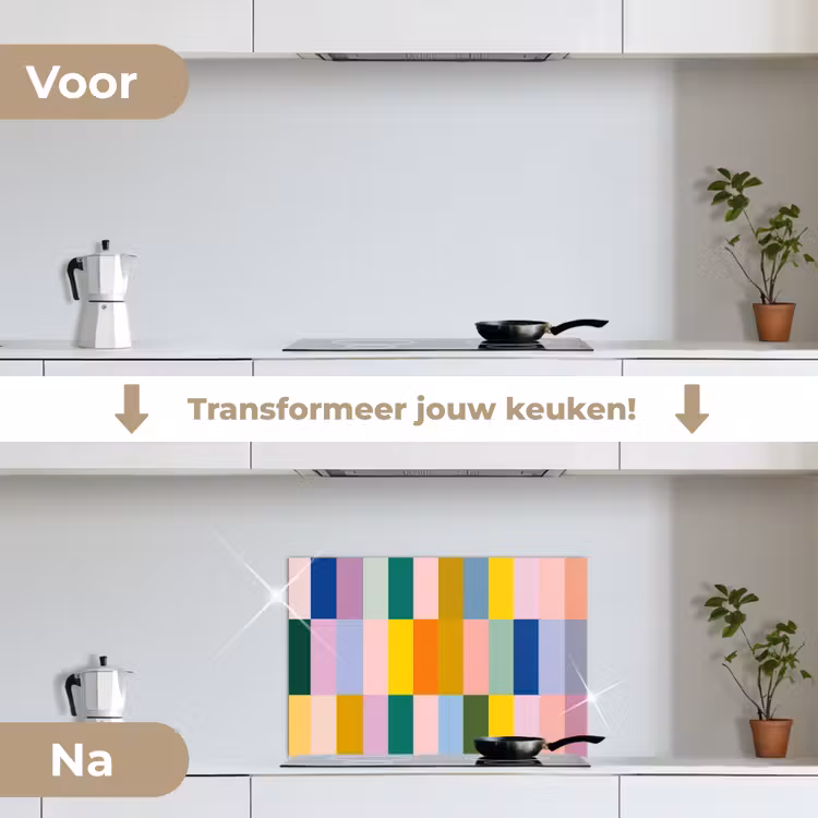 Spatscherm keuken - Stroken - Blauw - Patroon - Abstract — 7