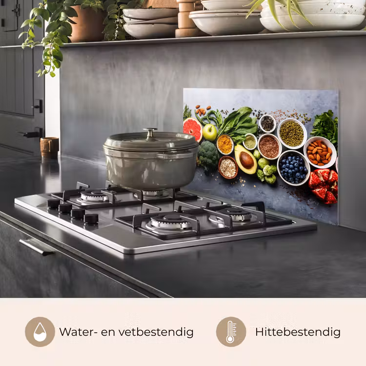 Spatscherm keuken - Symfonie van Superfoods — 2