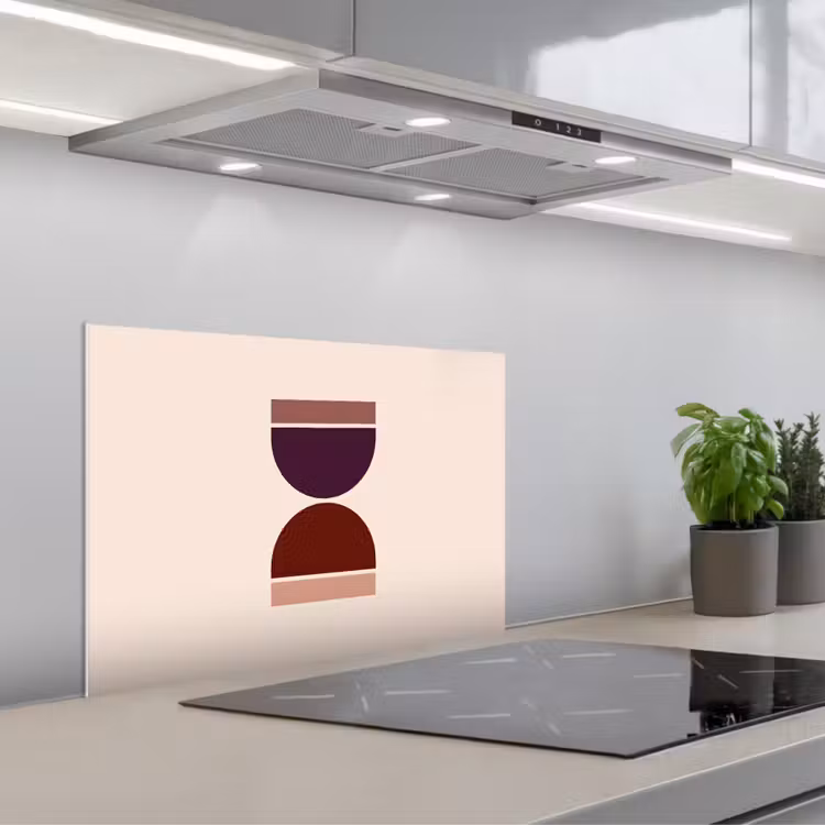 Spatscherm keuken - Zandloper - Symmetrisch - Rood - Paars — 1