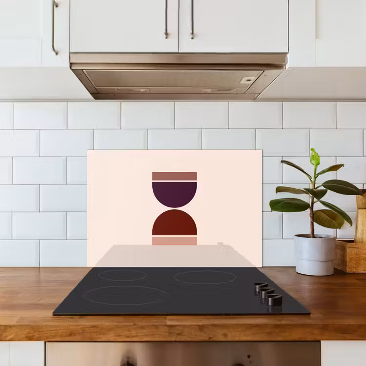 Spatscherm keuken - Zandloper - Symmetrisch - Rood - Paars — 3