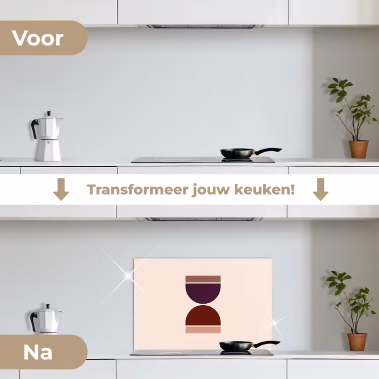 Spatscherm keuken - Zandloper - Symmetrisch - Rood - Paars — 7