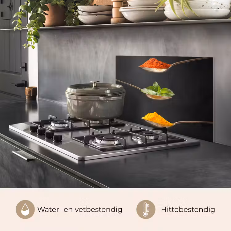 Spatscherm keuken - Zwevende Smaakaccenten — 2