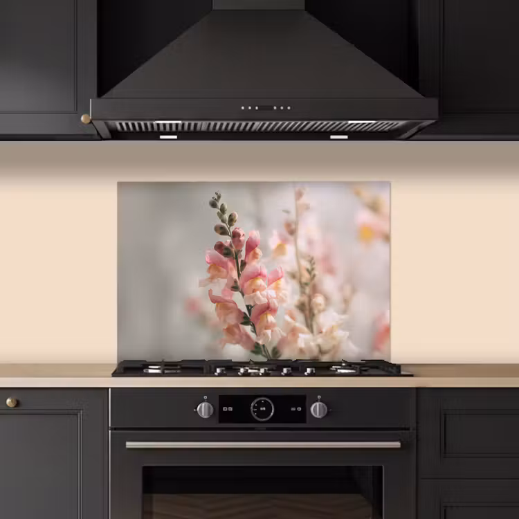 Spatscherm keuken - Bloem - Leeuwenbek - Roze - Stengel — 5