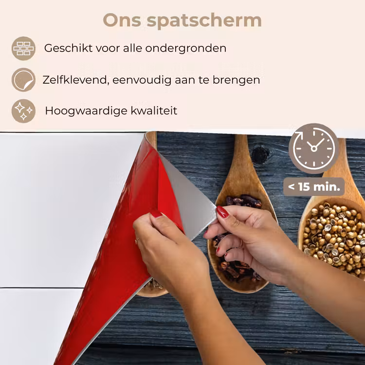 Spatscherm keuken - Houten Lepels Harmonie — 4