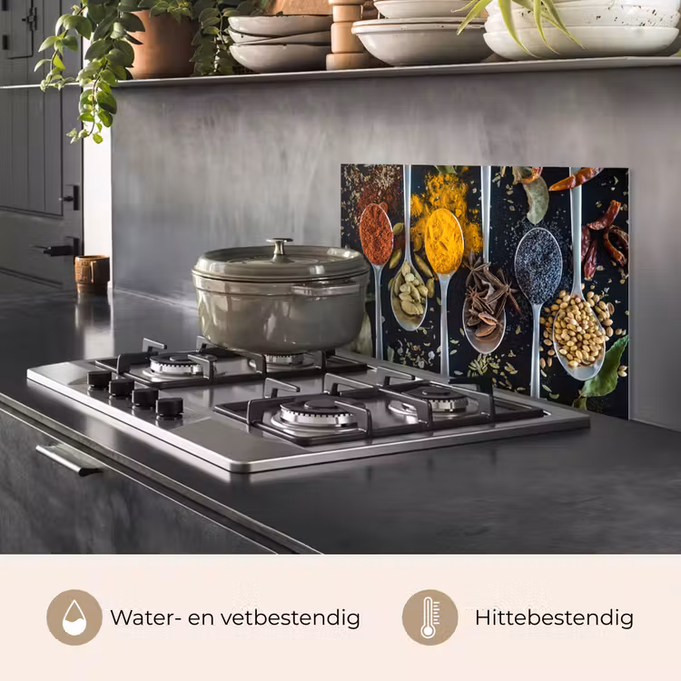 Spatscherm keuken - Mozaïek van Kruiden en Specerijen — 2