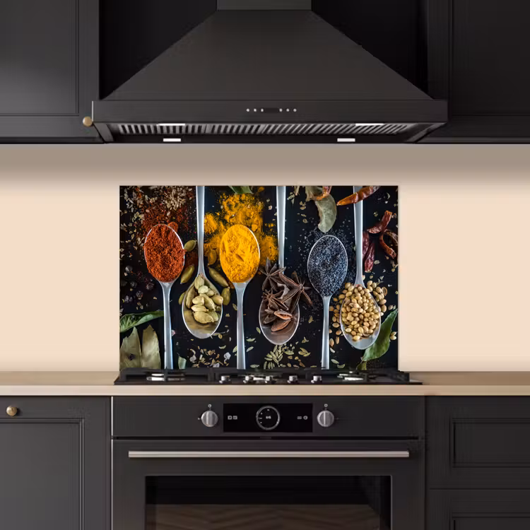 Spatscherm keuken - Mozaïek van Kruiden en Specerijen — 5